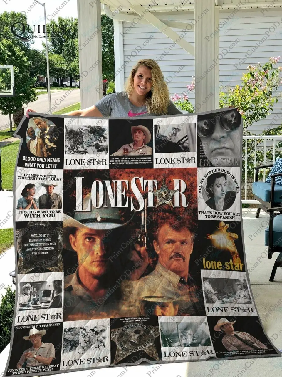 Lone Star Quilt Blanket and Home Decor