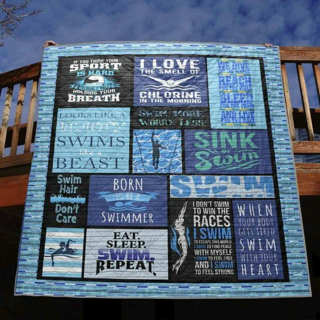 Looks Like A Beauty Swims Like A Beast Quilt Blanket Tr12 Quilt and Home Decor