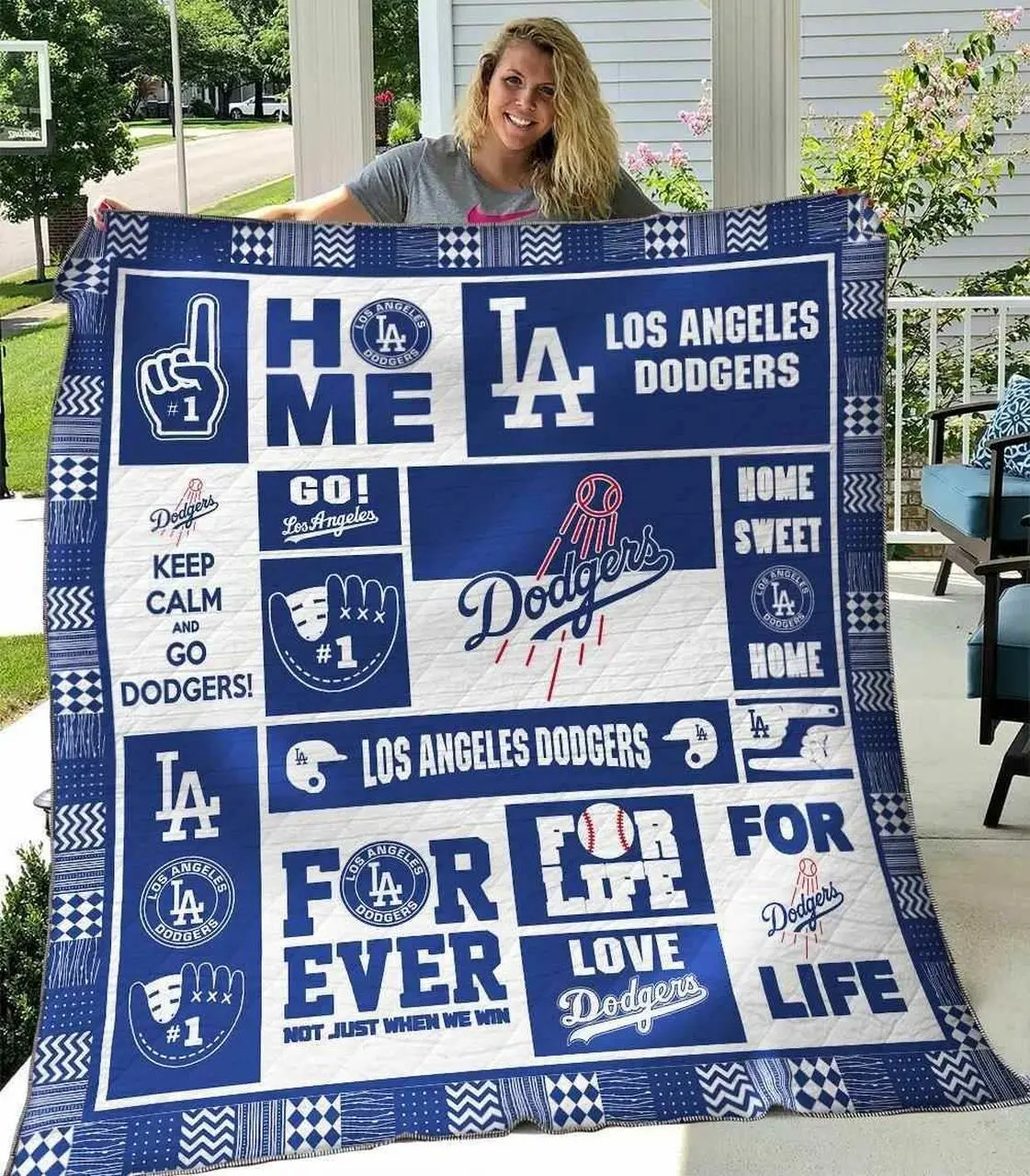 Los Angeles Dodgers Blanket Th1607 Quilt and Home Decor