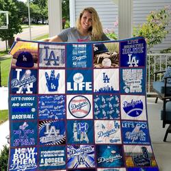 Los Angeles Dodgers Quilt Blanket      and Home Decor