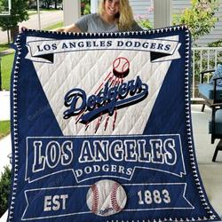 Los Angeles Dodgers Quilt Blanket Fan Made and Home Decor