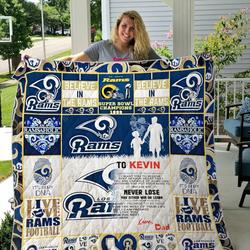 Los Angeles Rams  Personalized Name Quilt Blanket For Dad And Son and Home Decor