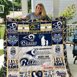 Los Angeles Rams - To My Granddaughter - Love Grandmom Quilt and Home Decor