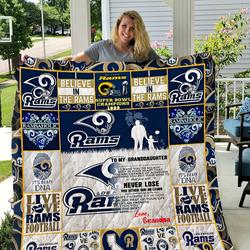 Los Angeles Rams - To My Granddaughter - Love Grandpa Quilt and Home Decor