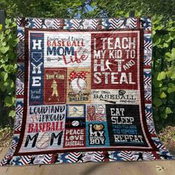 Loud And Proud Baseball Mom Quilt V0308-3  Quilt and Home Decor