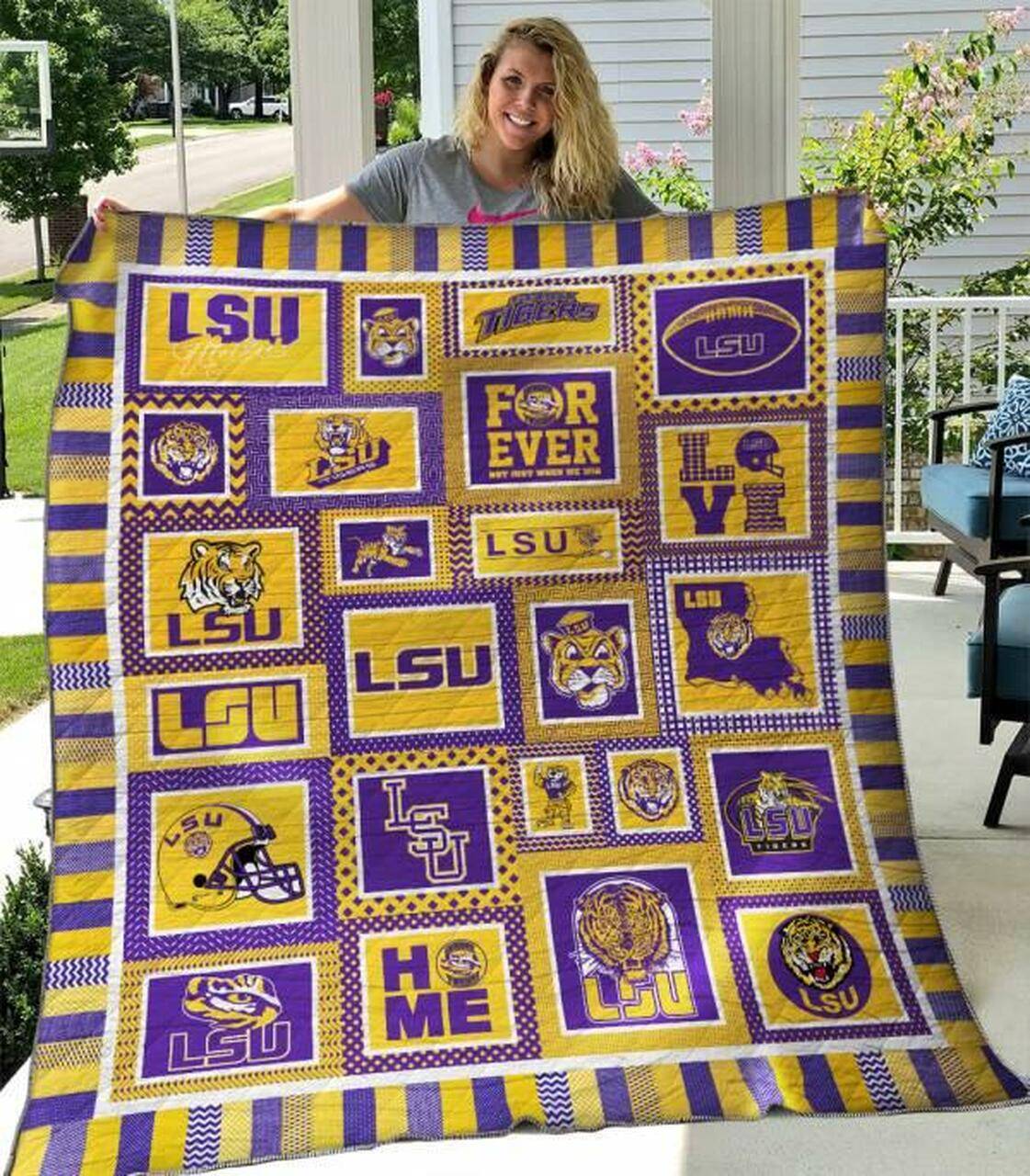 Louisiana State University Tigers Quilt Blanket Limited Quilt Blanket and Home Decor