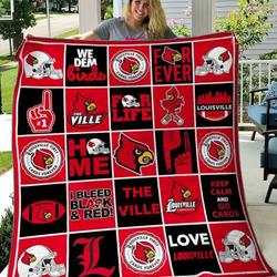 Louisville Cardinals Quilt Blanket B110613  Quilt and Home Decor