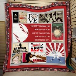 Love Baseball Quilt Blanket Ver 2  Quilt and Home Decor