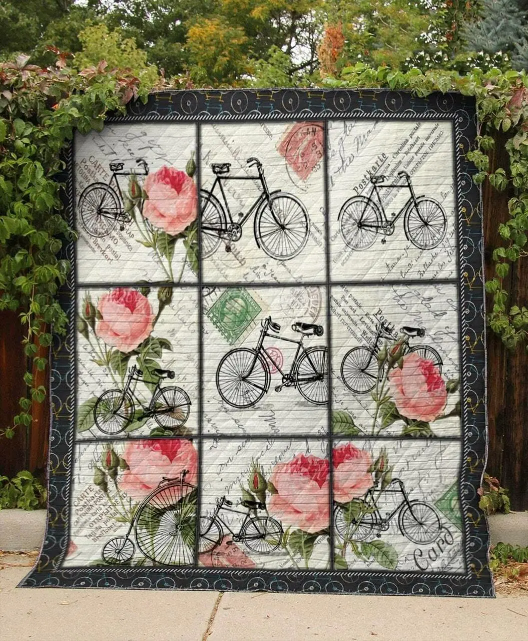 Love Bicycle Quilt and Home Decor