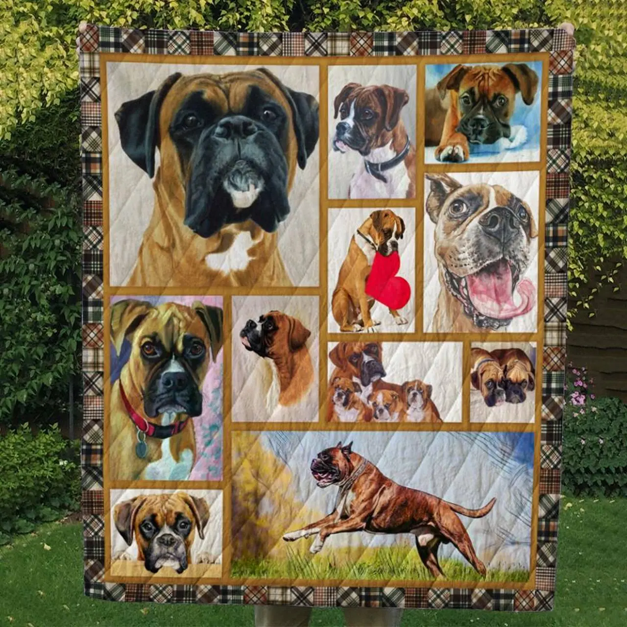 Love Boxer Quilt All Over Printed and Home Decor
