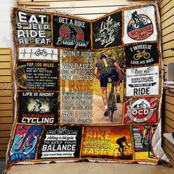 Love Cycling Cl18100421Mdq Quilt Blanket and Home Decor