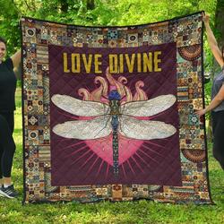 Love Divine Dragonfly Beautiful Gift Idea Quilt and Home Decor