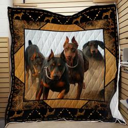 Love Dobermann Quilt All Over Printed and Home Decor