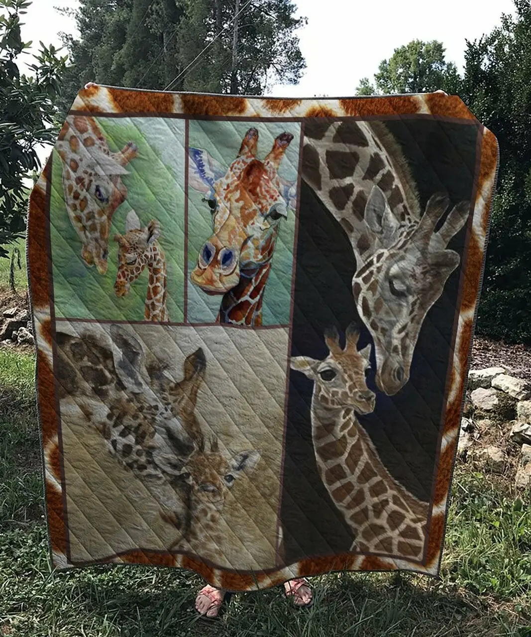 Love Giraffe 1 Quilt and Home Decor