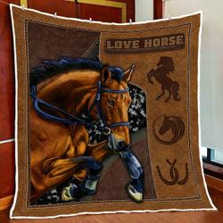 Love Horse Quilt Blanket and Home Decor