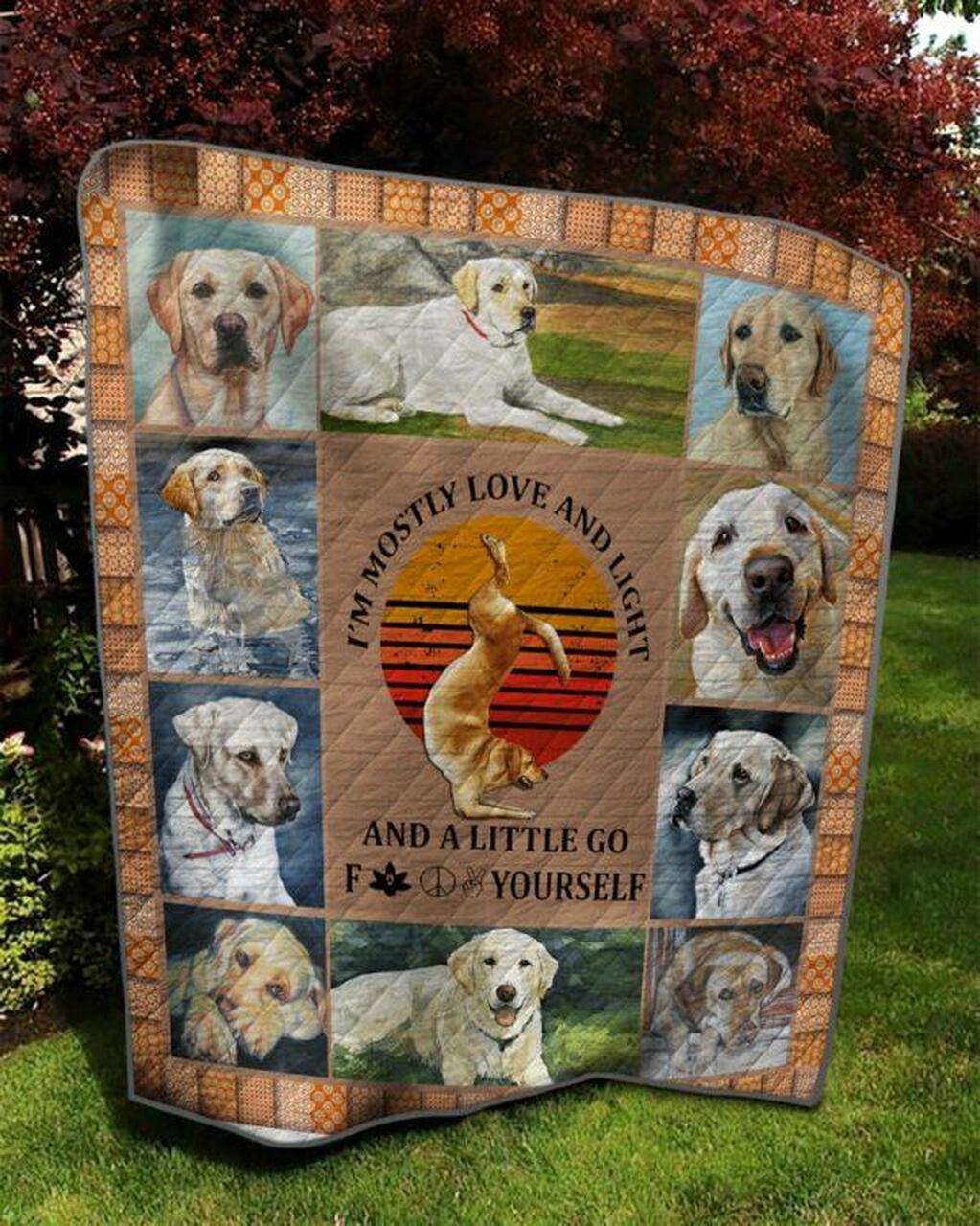 Love Labrador Retriever Quilt Blanket Quilt and Home Decor
