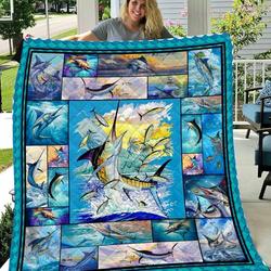 Love Marlin Fishing Like Quilt Blanket and Home Decor