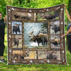 Love Moose Hunting Like Quilt Blanket and Home Decor
