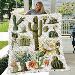 Love Succulents Like Quilt Blanket and Home Decor