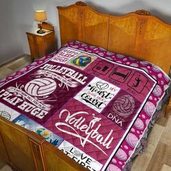 Love Volleyball Quilt Taed Bubl and Home Decor