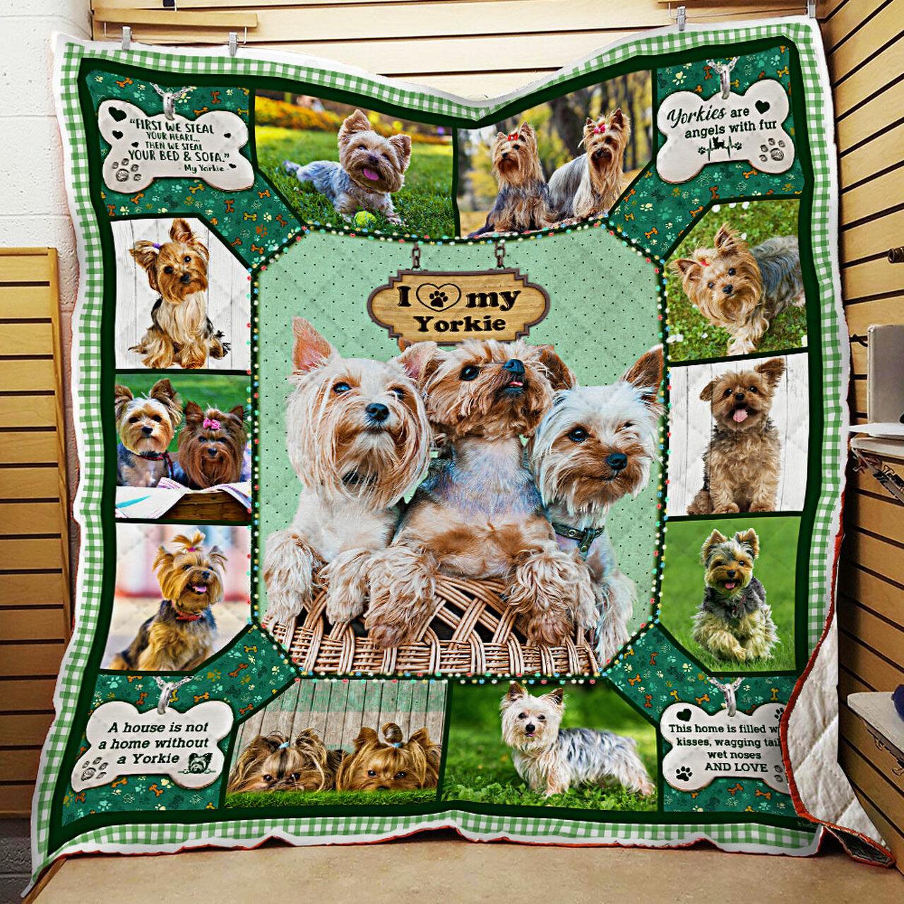 Love Yorkshire Terrier Quilt Blanket and Home Decor