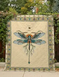Lovely Blue Dragonfly Hur Quilt Bevrdt and Home Decor