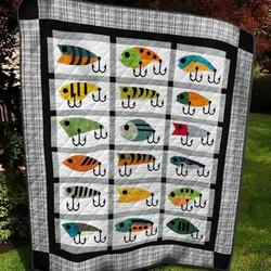 Lovely Fishing Quilt Blanket  Quilt and Home Decor