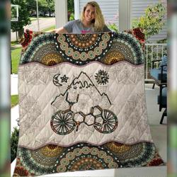 LSD bicycle mandala Premium Quilt Blanket Size Throw Twin Queen King Super King and Home Decor