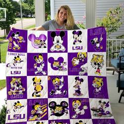 Lsu + Mickey Quilt Blanket      and Home Decor