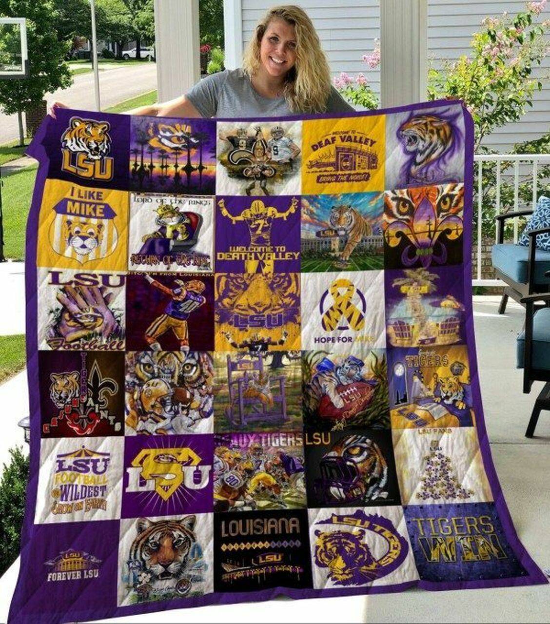 Lsu Tigers Football Quilt Blanket and Home Decor