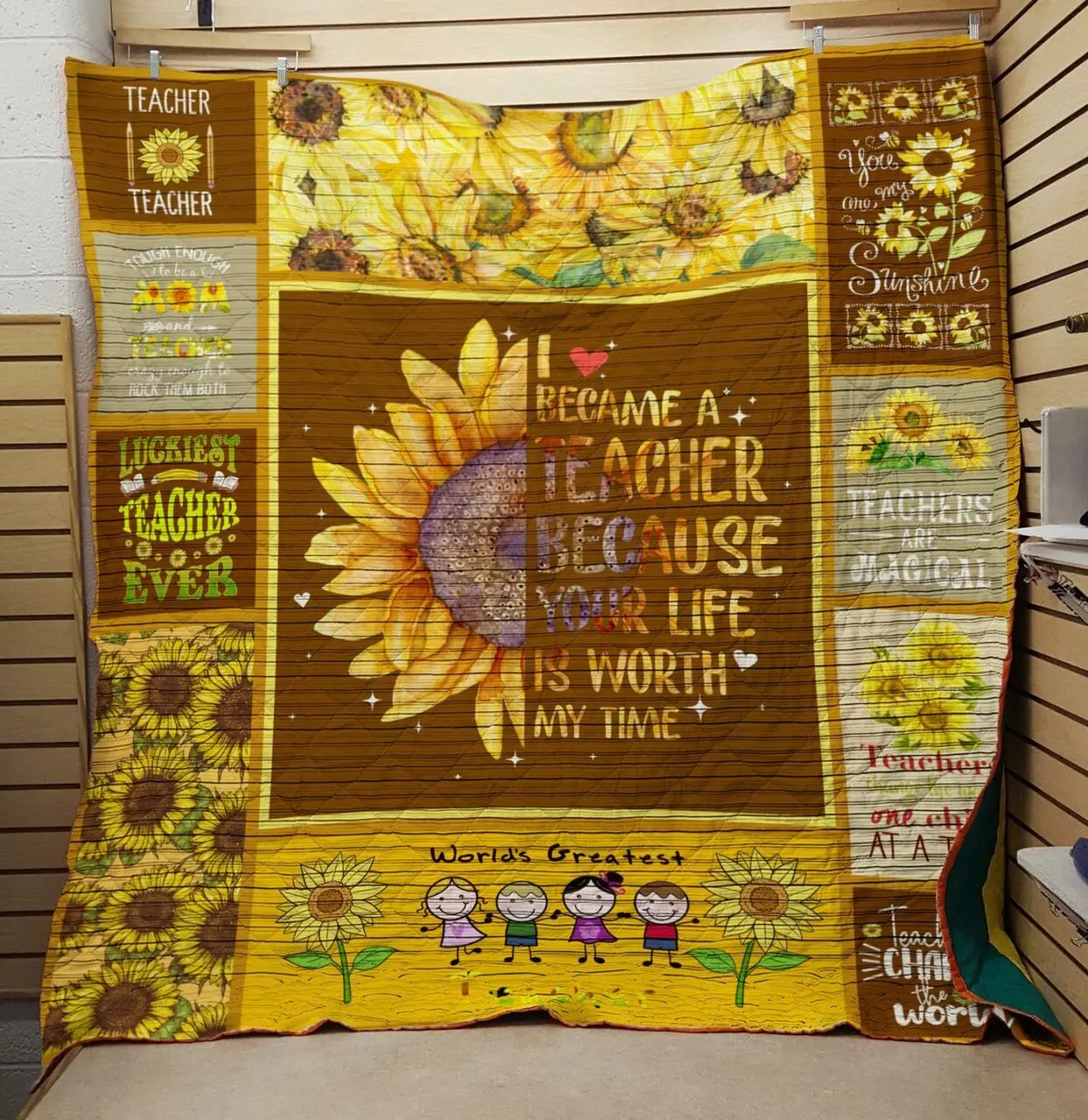 Luckiest Teacher Ever Quilt and Home Decor
