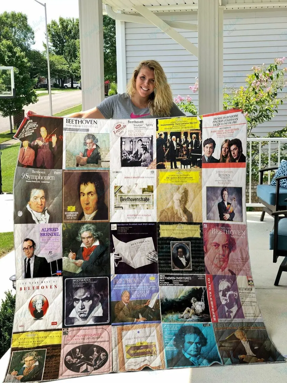 Ludwig Van Beethoven Quilt Blanket and Home Decor