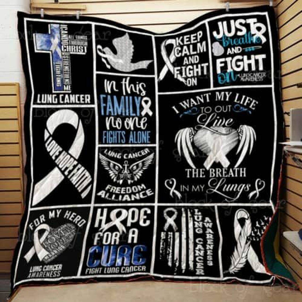Lung Cancer Awareness Cl2100314Mdq Quilt Blanket and Home Decor