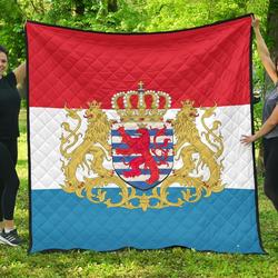 Luxembourg Flag Premium Quilt A6  Quilt and Home Decor