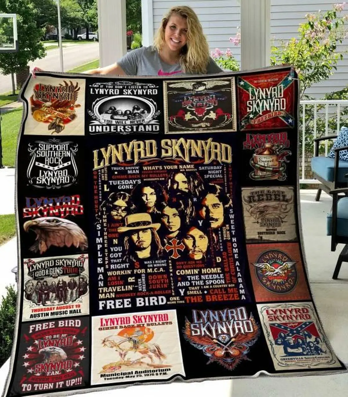Lynyrd Skynyrd Quilt Blanket Hvt100605 Quilt and Home Decor