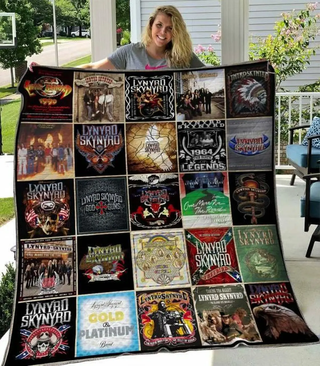 Lynyrd Skynyrd Quilt Blanket Limited Quilt Blanket and Home Decor