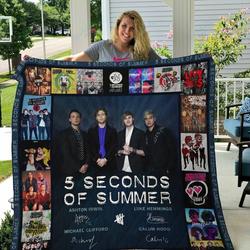 M 5 Seconds Of Summer Quilt Blanket Ver 1 and Home Decor