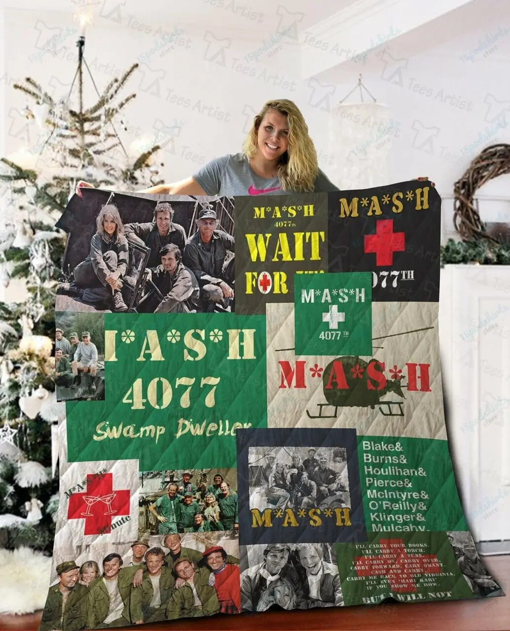 M A S H Quilt Blanket 02047 and Home Decor