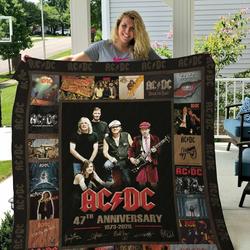 M Acdc Quilt Blanket Ver 1 and Home Decor