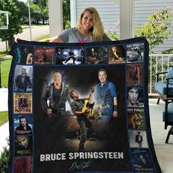 M Bruce Springsteen Quilt Blanket and Home Decor