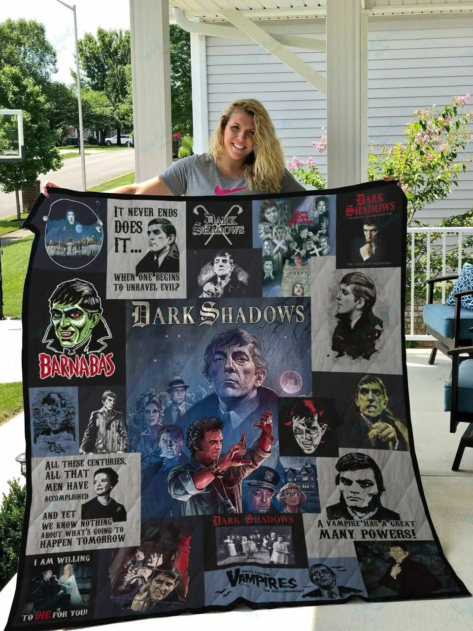 M Dark Shadows Quilt Blanket and Home Decor