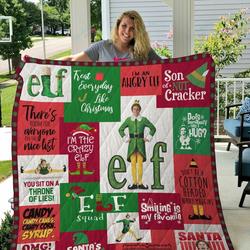 M Elf Quilt Blanket and Home Decor