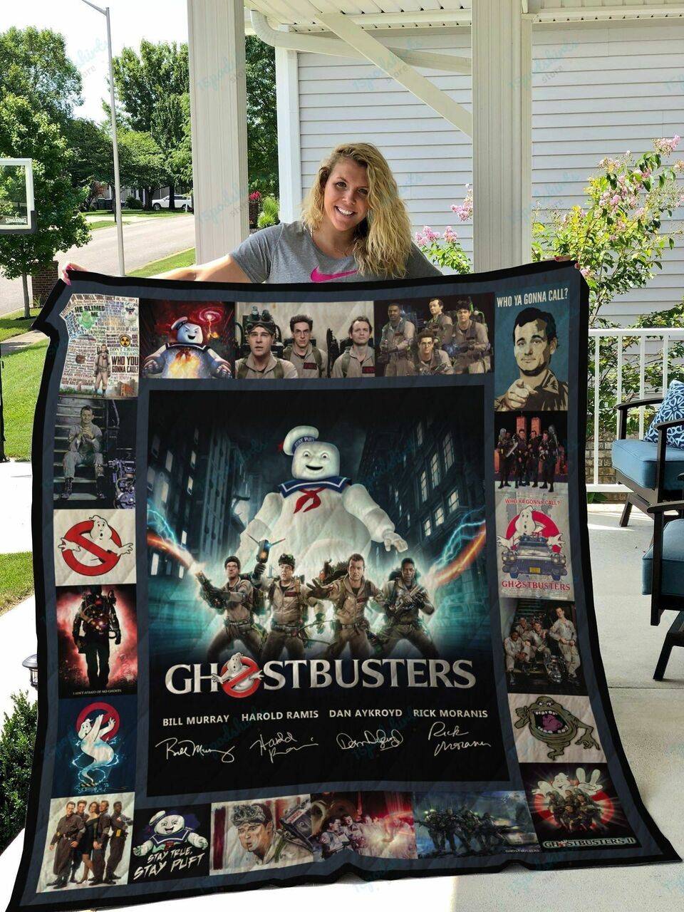 M Ghostbusters Quilt Blanket Ver 1 and Home Decor