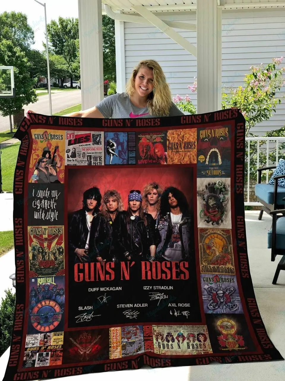 M Guns N Roses Quilt Blanket Ver 1 and Home Decor