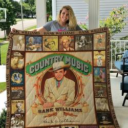 M Hank Williams Quilt Blanket and Home Decor