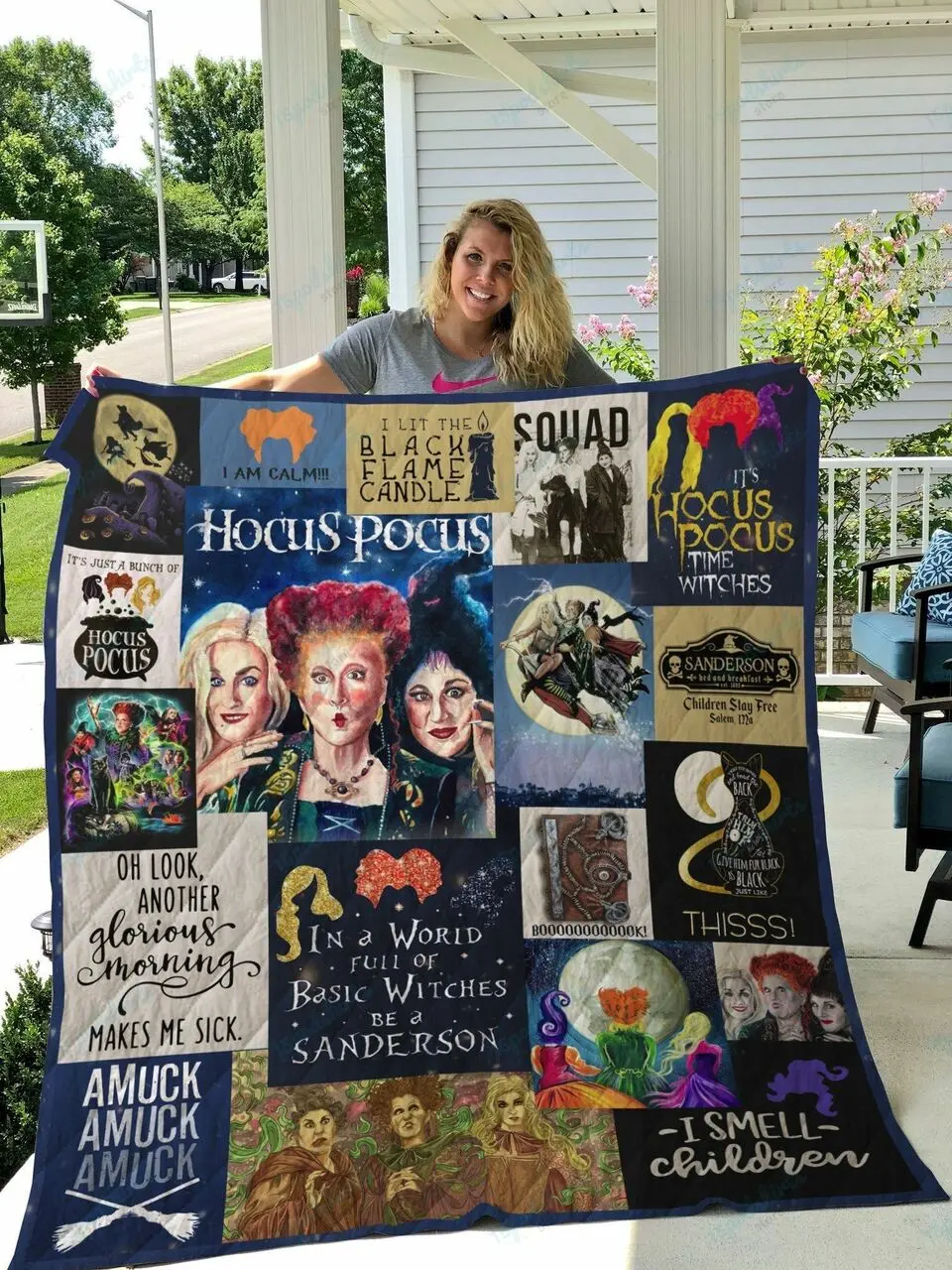 M Hocus Pocus Quilt Blanket and Home Decor