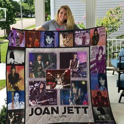 M Joan Jett Quilt Blanket and Home Decor