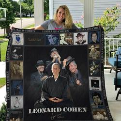 M Leonard Cohen Quilt Blanket and Home Decor