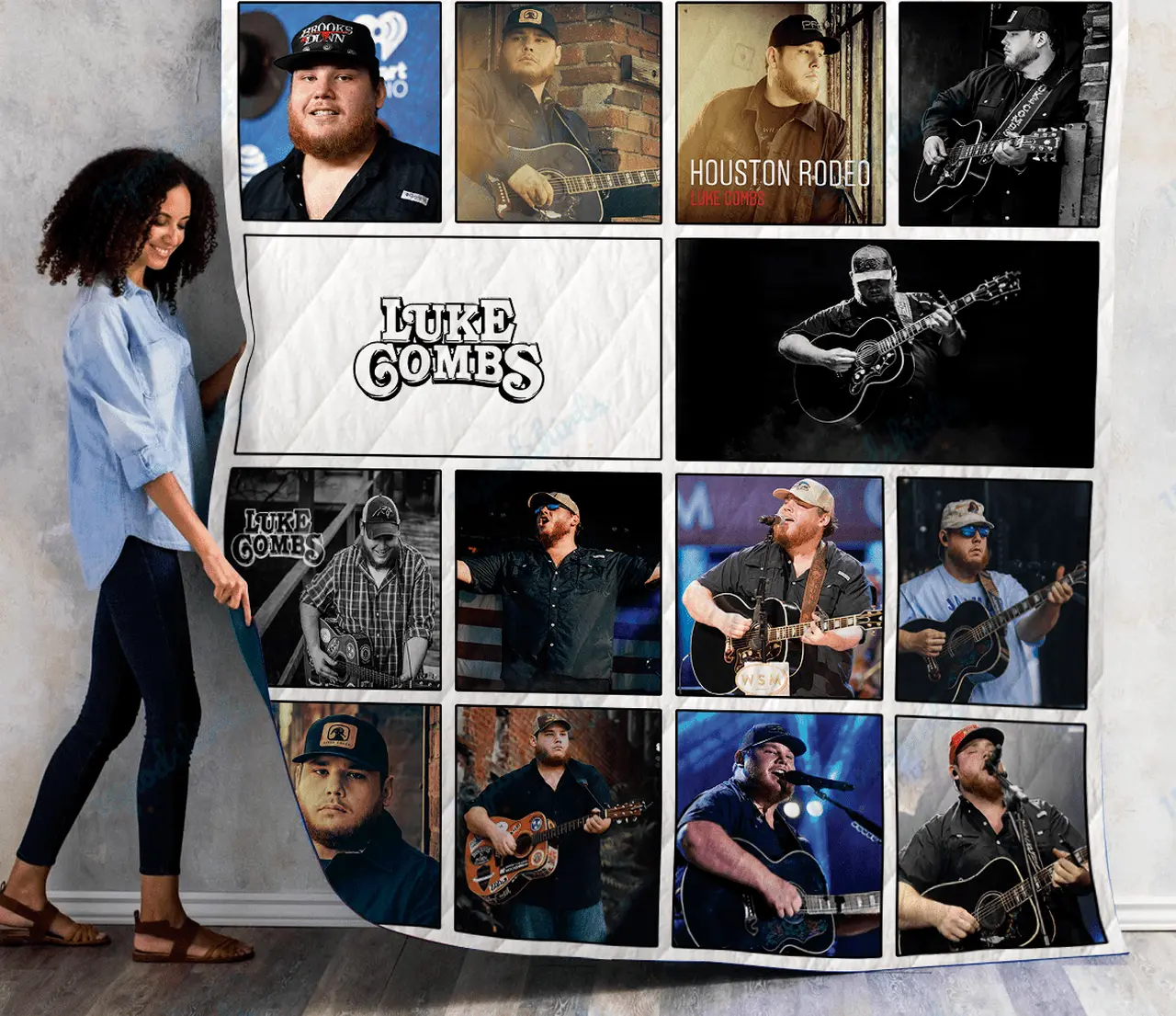 M Luke Combs Albums Quilt Blanket 01 and Home Decor