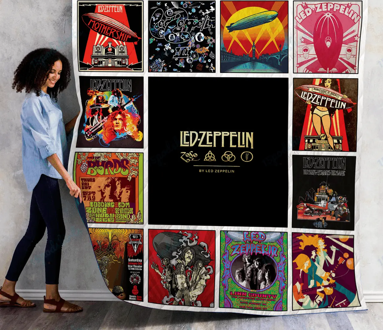 M Lz Quilt Blanket For Fans and Home Decor